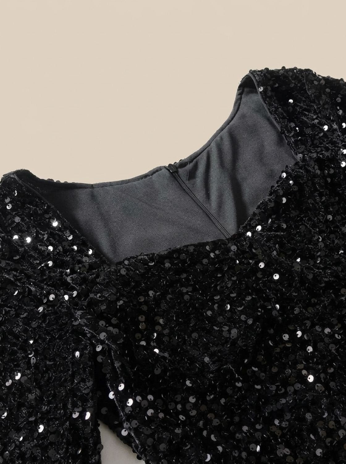 Harper | Women's Sequin Long-Sleeve Sweetheart Mini Christmas Party Dress