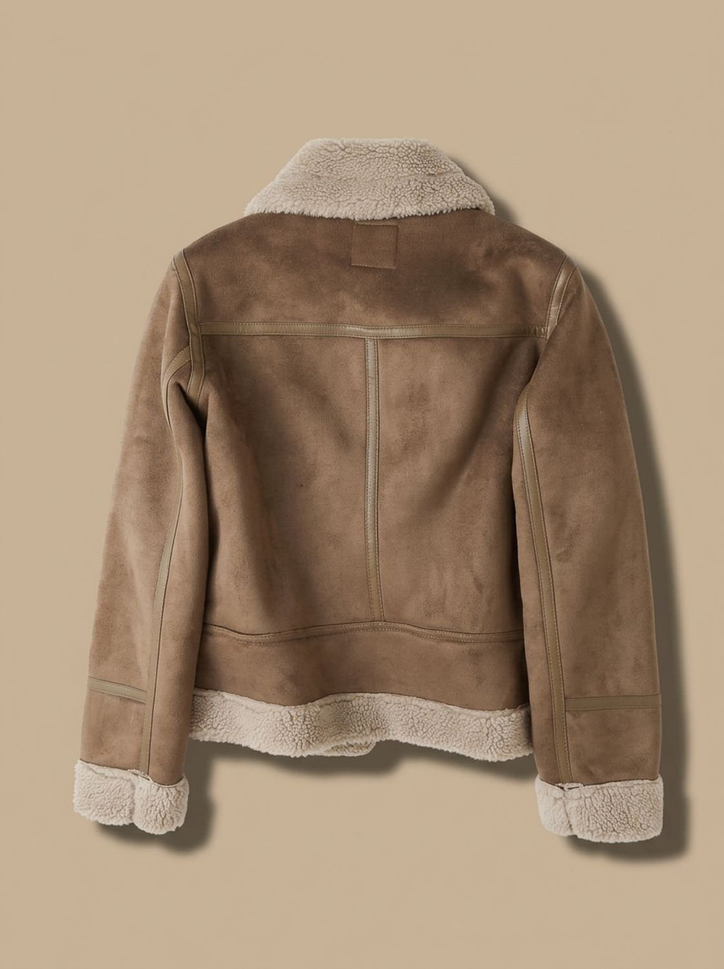 Amelia | Women's Shearling-Lined Cropped Belted Moto Jacket, Brown