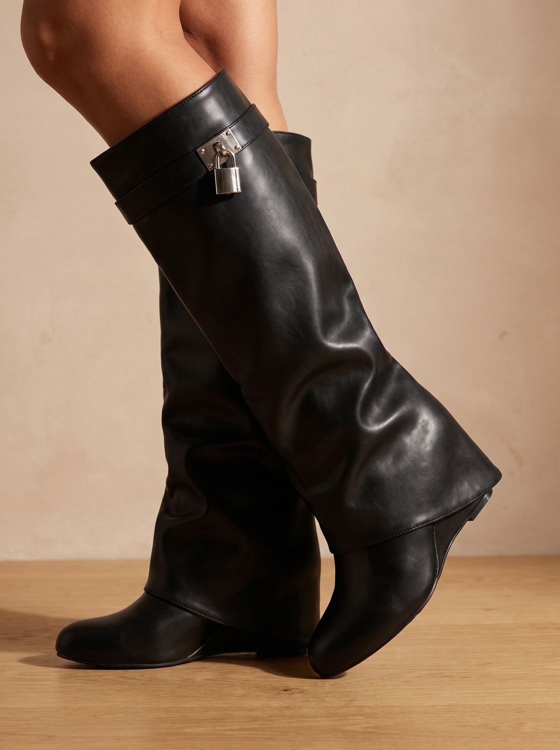 Camila | Women's Sleek Faux Leather Knee High Boots