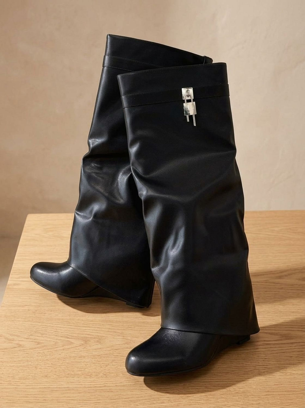 Camila | Women's Sleek Faux Leather Knee High Boots