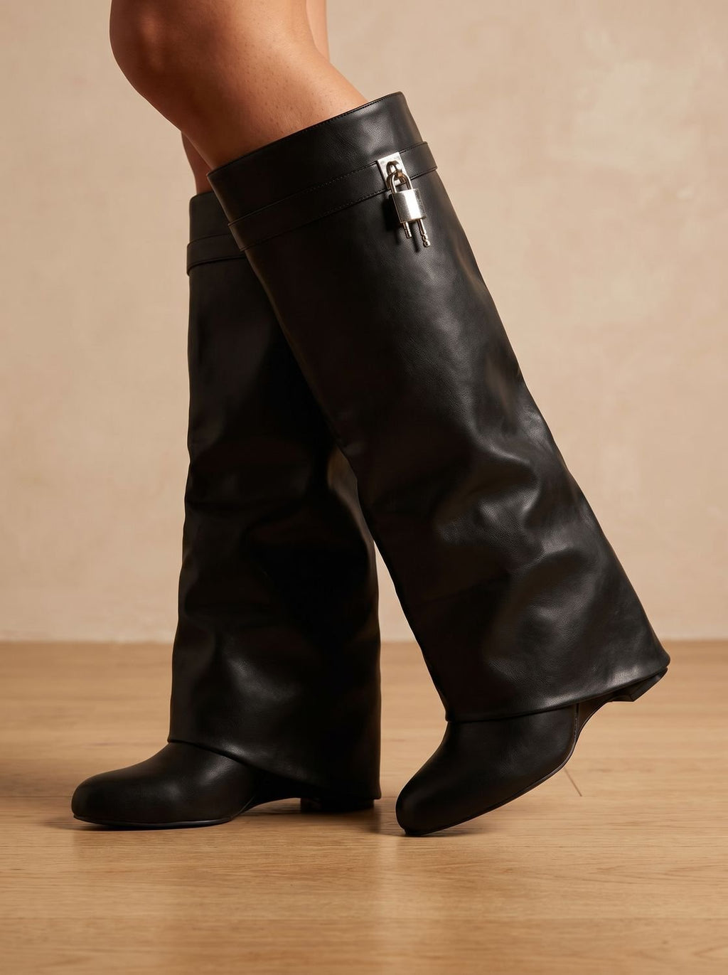 Camila | Women's Sleek Faux Leather Knee High Boots