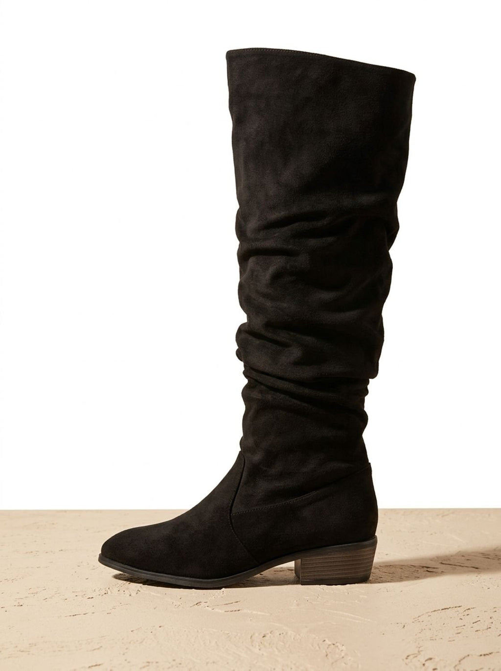 Charlotte | Women's Slouchy Over-the-Knee High Boots Pointed Toe Low Stacked Heel