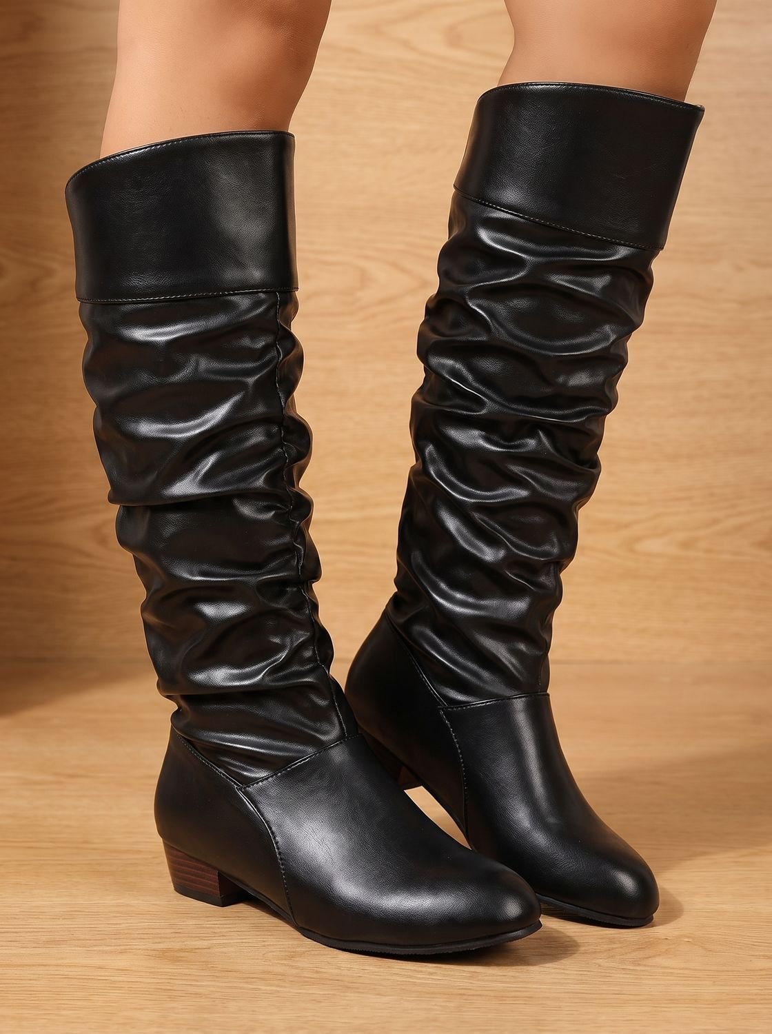 Aria | Women's Slouchy Pointed-Toe Pull-On Knee High Boots