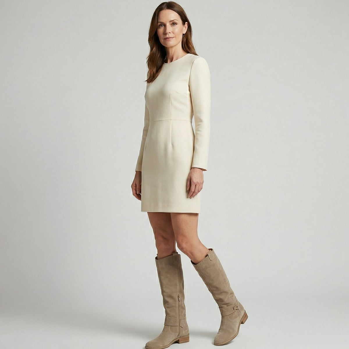 Scarlett | Women's Slouchy Suede-Look Knee High Boots Low Heel