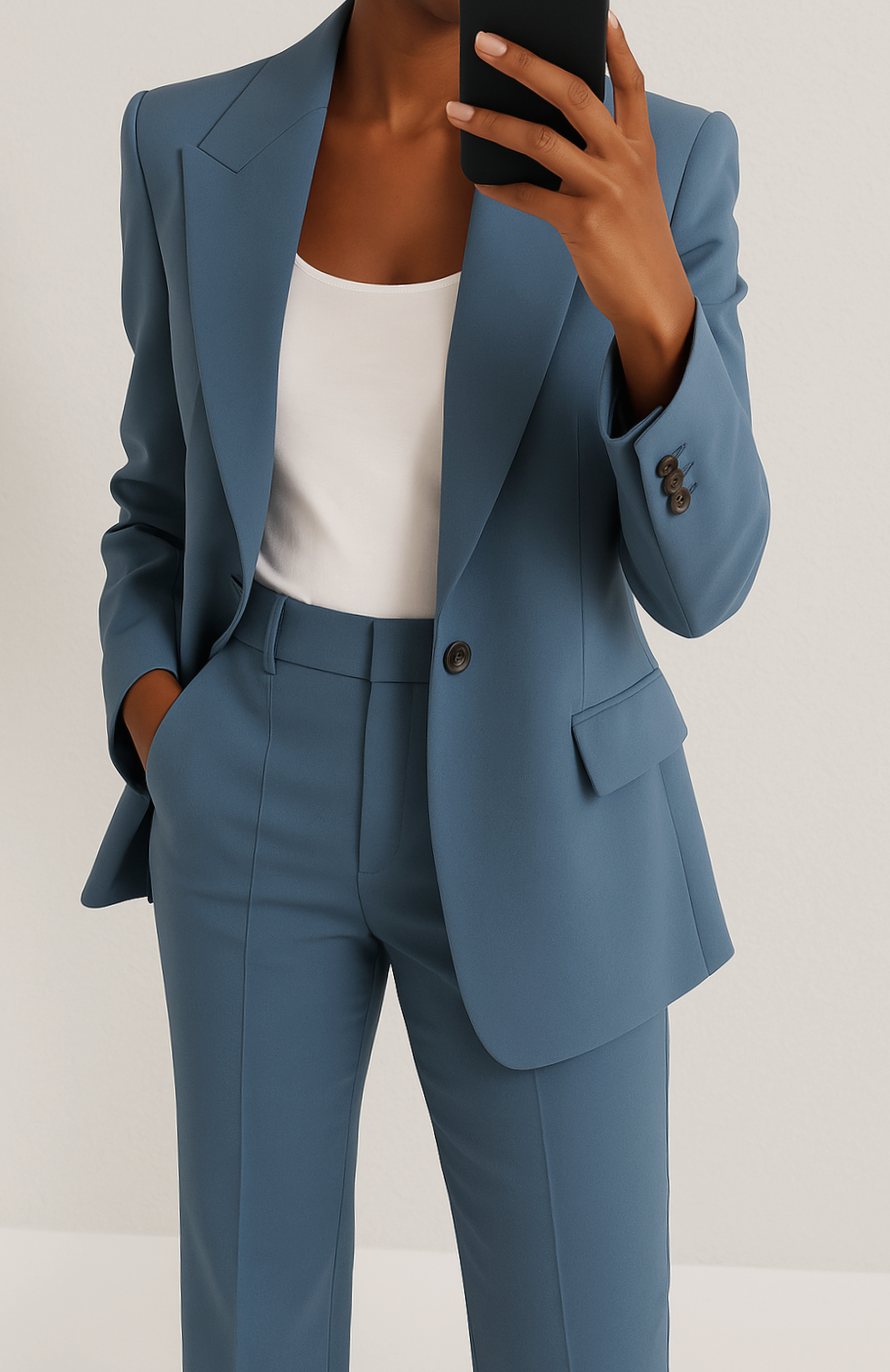 Women's Tailored Blazer Pant Suit Set Two-Piece