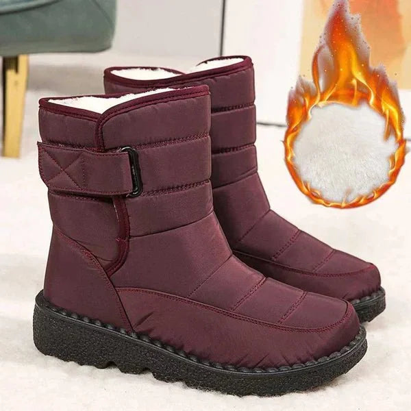 Women's waterproof boots winter snow quilted ankle