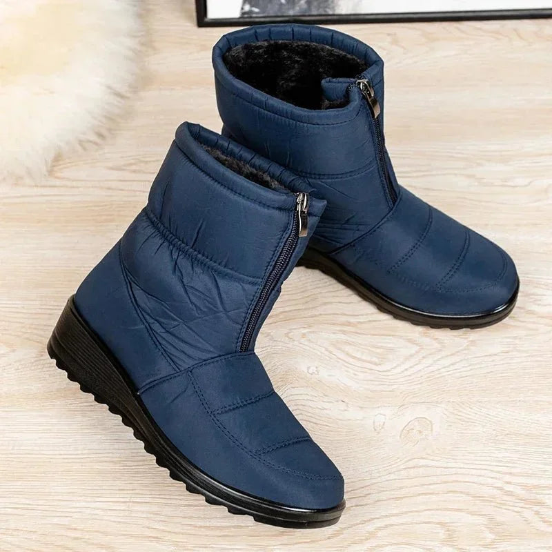 Women's waterproof boots winter snow quilted ankle