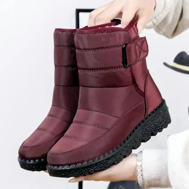 Women's waterproof boots winter snow quilted ankle