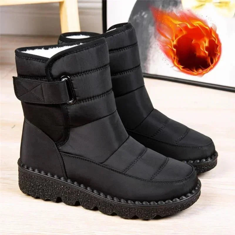 Women's waterproof boots winter snow quilted ankle