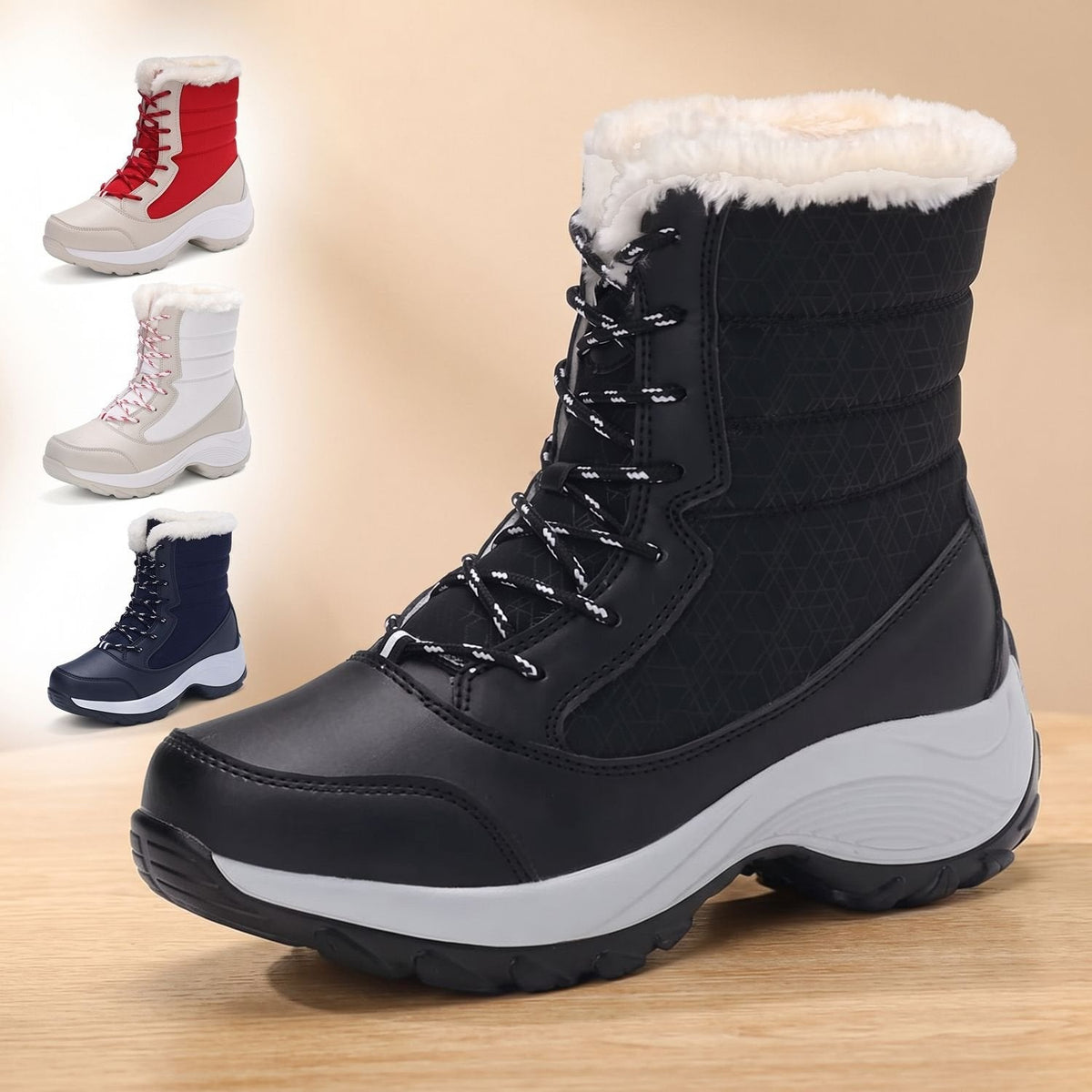 Amelia | Women's Waterproof Faux-Fur Lined Lace-Up Snow Boots