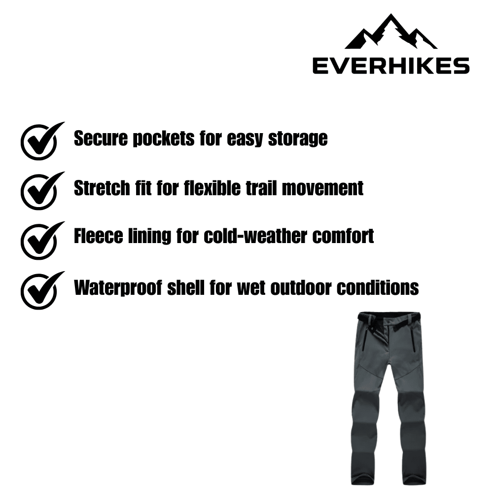 Women's Hiking Pants, Belted Waist, Zip Pockets, Straight Leg