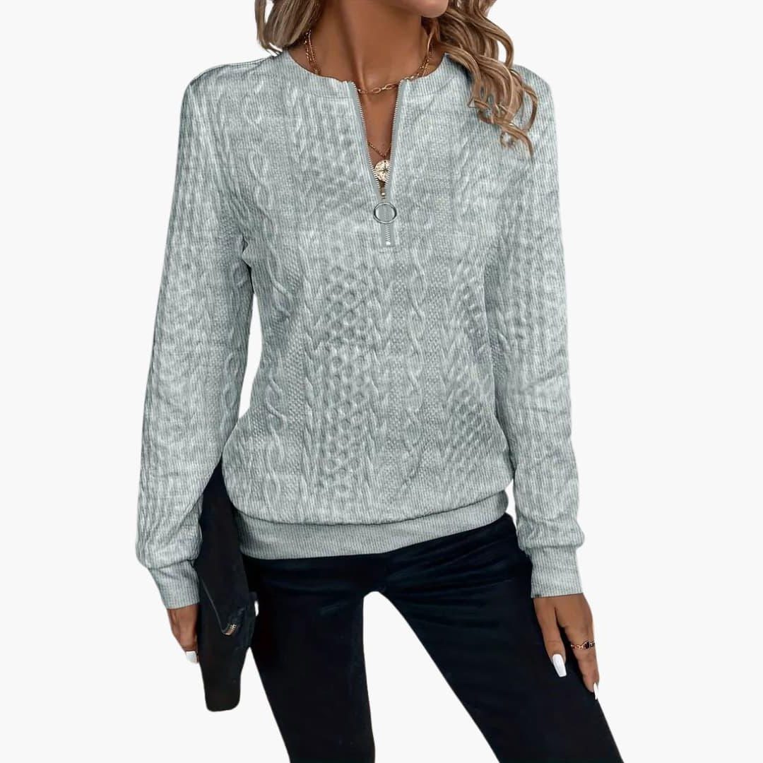 Xenia | Cable Knit Half-Zip Sweater for Women