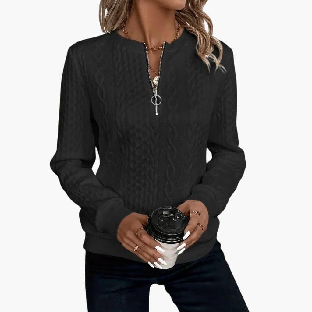 Xenia | Cable Knit Half-Zip Sweater for Women