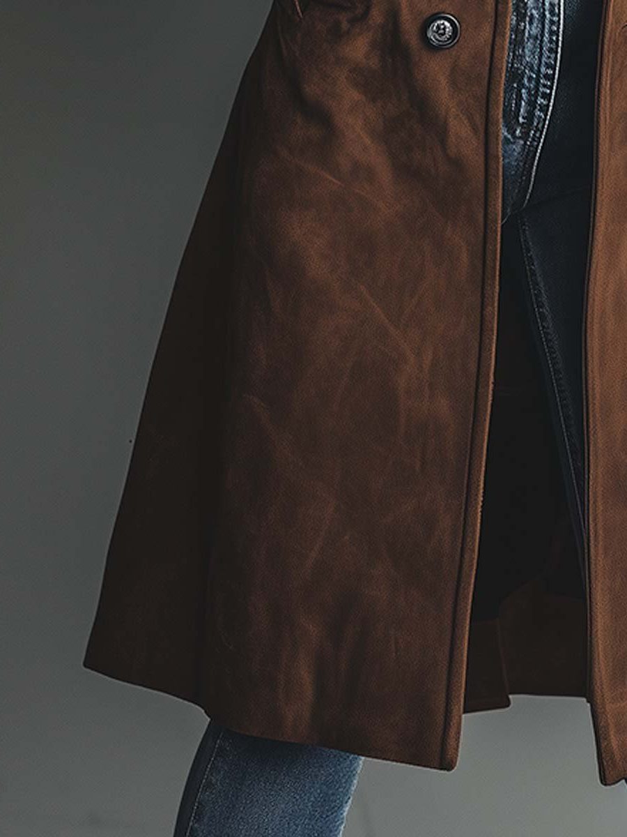 Ximena | Vintage Suede Trench Coat for Women