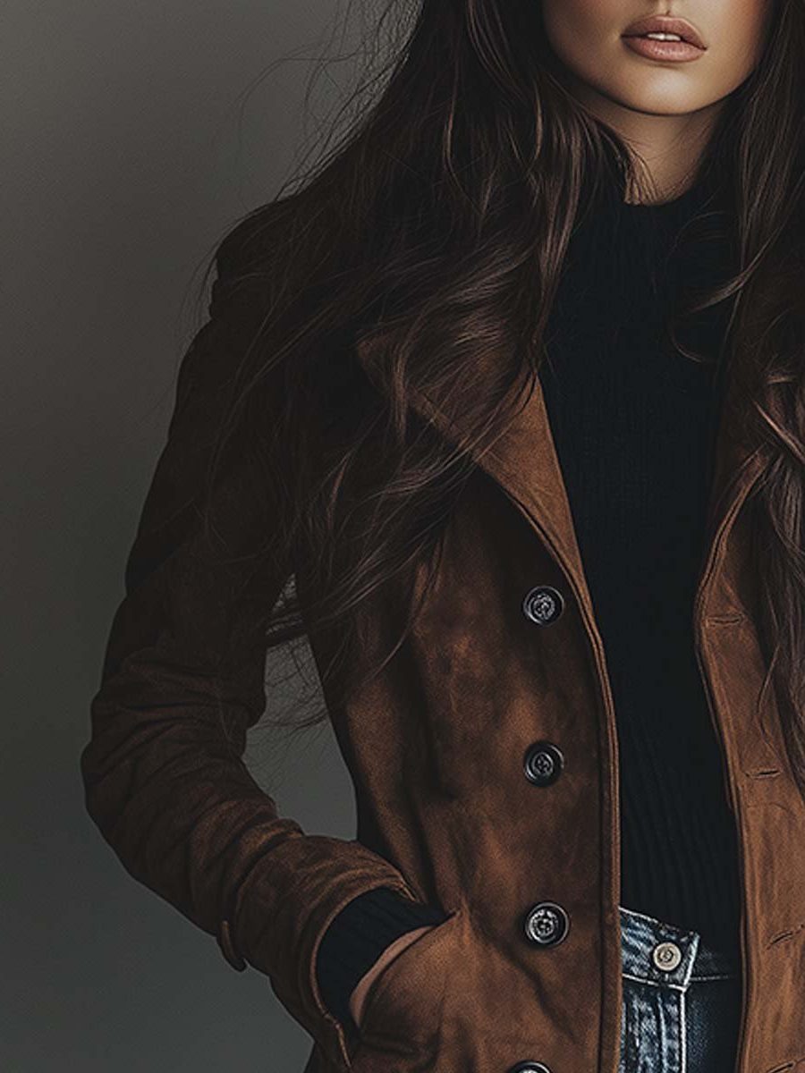 Ximena | Vintage Suede Trench Coat for Women