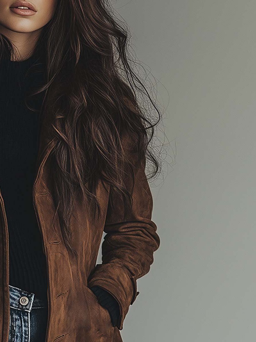 Ximena | Vintage Suede Trench Coat for Women