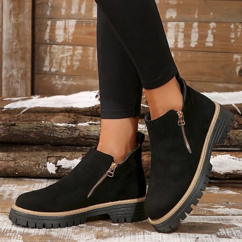 Ximena | Waterproof Ankle Boots with Side Zip and Chunky Tread for Women