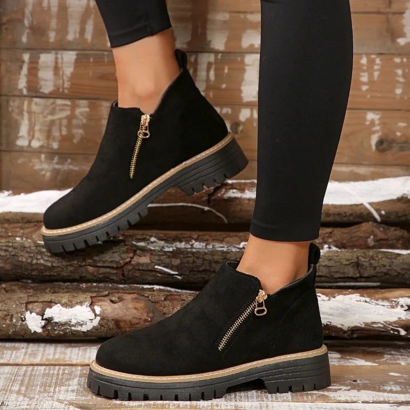 Ximena | Waterproof Ankle Boots with Side Zip and Chunky Tread for Women