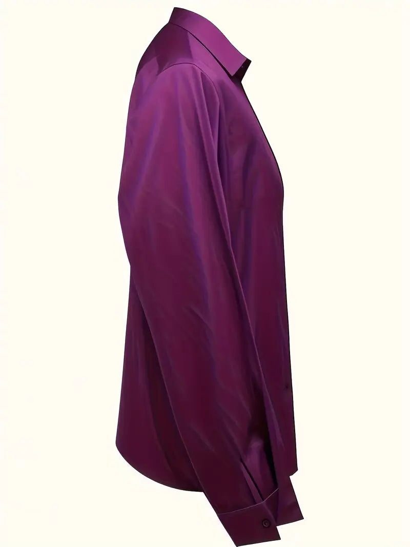 Yuna | Satin Blouse with V-Neck and Long Sleeves for Women