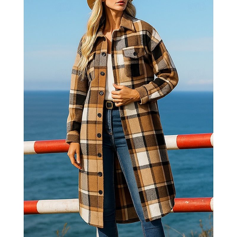 Zia | Plaid Longline Jacket for Women