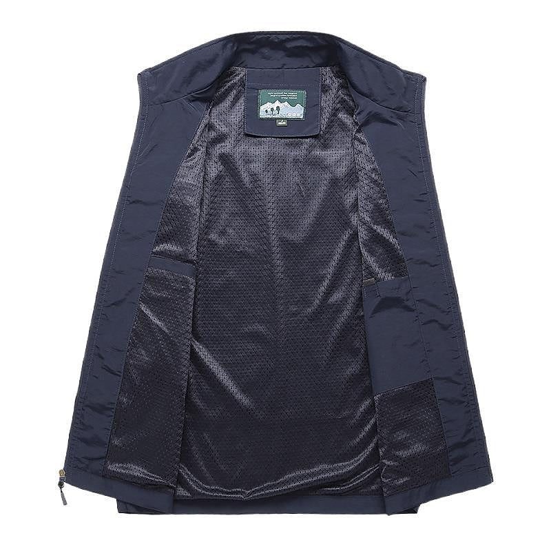 Zip-Up Stand Collar Vest for Men